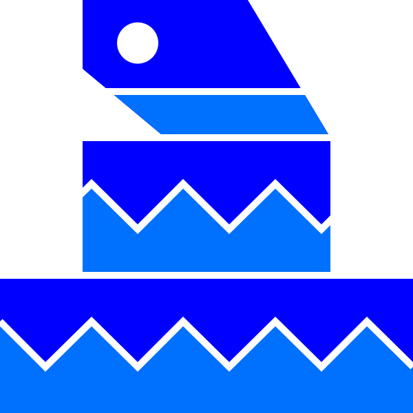 the Modula logo, a stylized garter snake in two shades of blue